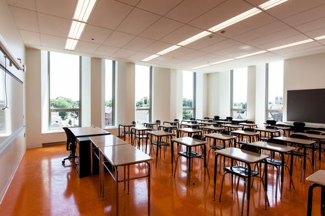 Classroom Architecture, High School Crush, Classroom Interior, School Building Design, School Interior, Geometric Architecture, High School Classroom, School Building, Learning Spaces