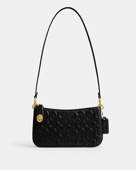 Black Coach Shoulder Bag, Coach Penn Shoulder Bag, Y2k Designs, Black Coach Bag, Black Coach Purse, Coach Shop, Coach Hobo, Luxury Bags Collection, Small Shoulder Bags