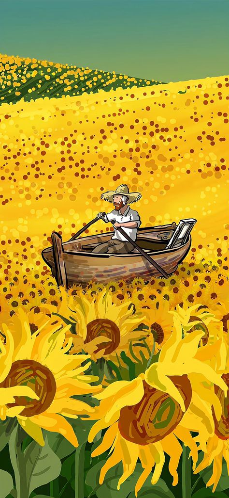 Painting On Yellow Background, Vincent Van Gogh Fanart, Van Gogh Wallpaper 4k, Yellow Poster Aesthetic, Girasoles Van Gogh, Vincent Van Gogh Wallpaper, Contrast Painting, Van Gogh Wallpaper, Vincent Art