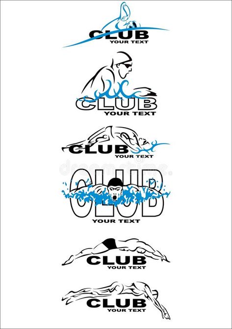 Club Illustration, Swim Logo, Swimming Posters, Logo Club, Different Strokes, Synchronized Swimming, Swim Club, Swim Shirts, Ad Design