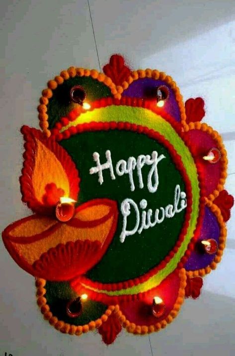 Happy Diwali Rangoli, Diwali Special Rangoli Design, Diwali Design, Easy Rangoli Designs Videos, Very Easy Rangoli Designs, Rangoli Designs Simple Diwali, Rangoli Simple, Easy Rangoli Designs Diwali, Simple Flower Design