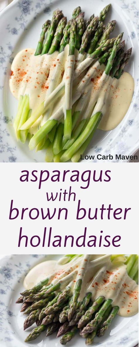 An easy asparagus side dish recipe with tender asparagus and a blender Hollandaise sauce. It's the perfect vegetable side for low carb diets. This recipe is also vegetarian, gluten free and paleo! Asparagus Side Dish Recipes, Butter Asparagus, Blender Hollandaise Sauce, Asparagus Side, Tender Asparagus, Asparagus Side Dish, Blender Hollandaise, Easy Asparagus, Asparagus Recipes Oven