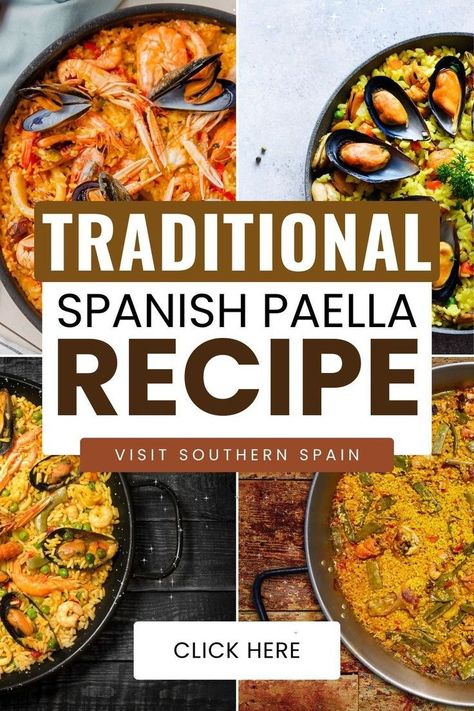 Savor the flavors of Spain with our Traditional Spanish Paella Recipe, a treasure among Spanish meals. This authentic guide offers step-by-step instructions to create a seafood masterpiece. With easy and quick tips, even beginners can prepare this homemade rice dish. Embrace the best of Spain’s culinary heritage and impress with a recipe that celebrates authentic seafood. Spanish Paella Recipe Seafood, Authentic Spanish Paella, Traditional Paella Recipe, Seafood Paella Recipe Authentic Spain, Easy Spanish Food Recipes, Food From Spain Authentic, Paella Recipe Authentic, Authentic Spanish Paella Recipe, Traditional Spanish Paella Recipe