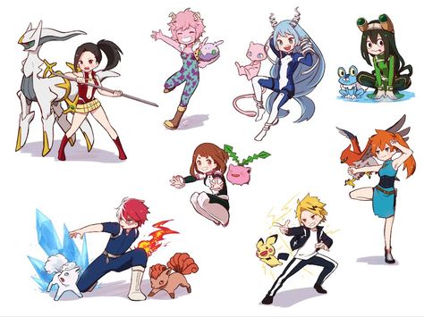 Pokemon Crossover, Koro Sensei, Arte Sailor Moon, Fandom Crossover, My Hero Academia Memes, Hero Wallpaper, Buko No Hero Academia, Cartoon Crossovers, Anime Crossover