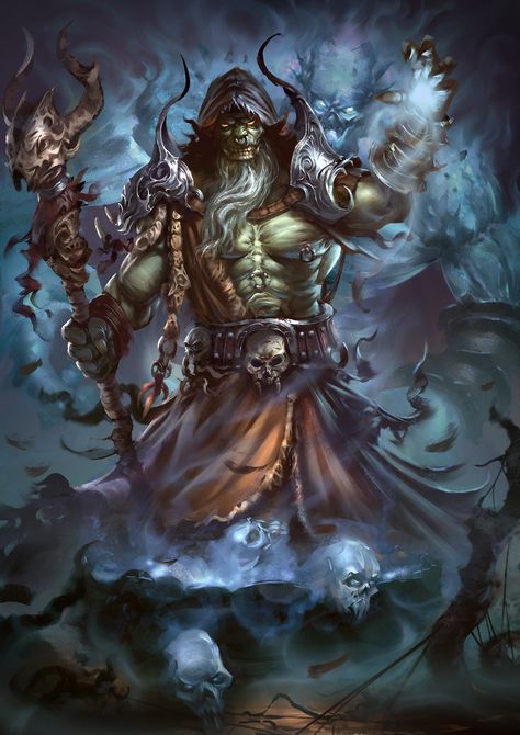 Orc Shaman, Dnd Orc, Warcraft Orc, Orc Warrior, Heroic Fantasy, Fantasy Races, Dungeons And Dragons Characters, Wow Art, High Fantasy