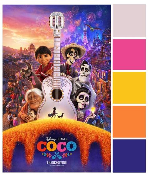 Disney Guitar, Concept Art Books, Coco Disney, Movie Color Palette, Guitar Posters, Ornament Storage, Disney Colors, Affordable Wedding Venues, Wallpaper Gallery