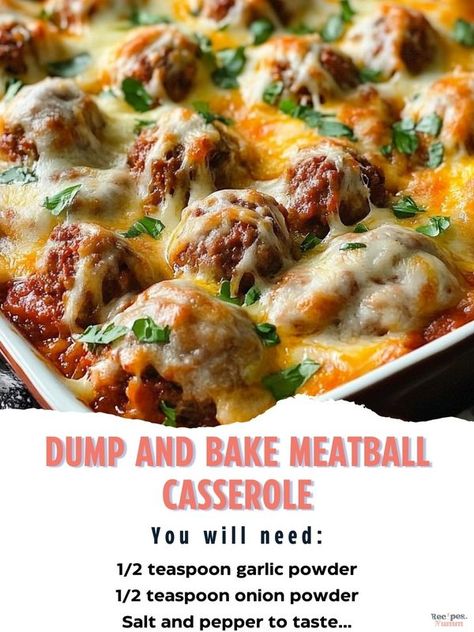 Recipe Yumm Quick Meat Dishes, Easy Dinner Recipes Ground Beef Simple, Hamburger Easy Recipes, Recipe For Frozen Meatballs, Easy Bake Dinner Recipes, Easy Dinner Recipes With Frozen Meatballs, Frozen Italian Meatball Dinner Ideas, Meals You Can Freeze For Later, Meatball Dump Casserole