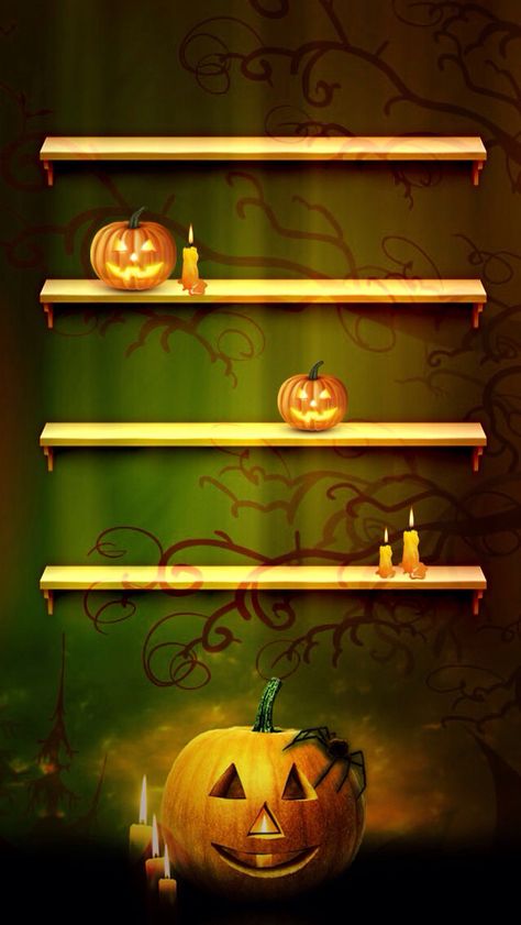 Halloween Bookshelf Wallpaper Iphone, Halloween Bookshelf, Bookshelf Wallpaper, Shelf Wallpaper, Autumn Wallpapers, Wallpaper Shelves, Halloween Wallpapers, Mobile Icon, Cover Wallpaper