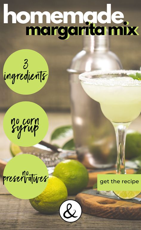 Margarita Recipes Agave, All Natural Margarita Recipe, Homemade Margaritas Recipe, Kirkland Margarita Mix Recipes, Fresh Margarita Mix Recipe, Margarita Mix Homemade, Uses For Limes, Diy Margarita Mix Recipes, Homemade Margarita Mix Recipes