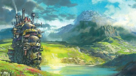 Studio Ghibli Hd Wallpaper - Howl's Moving Castle Background - HD Wallpaper Howls Moving Castle Wallpaper, Wallpaper Studio, 하울의 움직이는 성, Castle Background, Studio Ghibli Background, Wallpaper Homescreen, Zero Wallpaper, Desktop Background Pictures, K Wallpaper