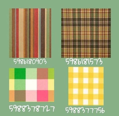 Roblox Fabric Decal, 70s Decals Bloxburg, Royale High Plaid Pattern, In The Hills Roblox Blanket Codes, Rh Patterns, Bloxburg Pictures, Roblox Photo, Rh Decals, Yellow Farmhouse