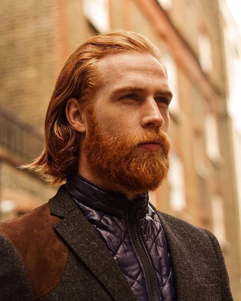 Gwilym Pugh - full red beard mustache beards bearded man men mens' style fall autumn clothing dapper fashion redhead ginger bearding #beardsforever Grey Bearded Men, Bald Men With Beards, Redhead Men, Mens Hairstyles With Beard, Bald With Beard, Red Beard, Ginger Beard, Ginger Men, Beard Balm