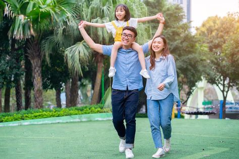 Premium Photo | Image of young asian family playing together at park Family Hug, Asian Family, Family Playing, Children Park, Asian Kids, Young Family, Boys Playing, Family Posing, Family Entertainment