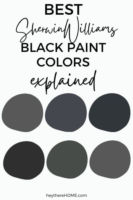 Kelly Moore Black Paint Colors, Best Sherwin Williams Blacks, Half Bath No Window Paint Color, Neutral Black Paint Colors, Bluish Black Paint Color, Black Paint For Bedroom Wall, Phantom Mist Paint Color, Trending Black Paint Colors, Black Paint Entryway