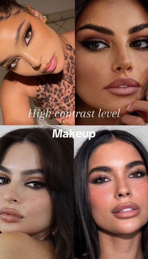 Hydrated Makeup Look, Medium Skin Tone High Contrast Makeup, Medium High Contrast Makeup Looks, Sophisticated Makeup Look, Makeup For Medium Contrast, Deep Contrast Makeup, Deep Medium Contrast Makeup, Light High Contrast Makeup, Makeup For High Contrast Face