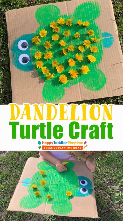 Hibernation Crafts, Turtle Activities, Turtle Craft, Fairy Garden Art, Spring Arts And Crafts, Easy Kid Activities, Outdoor Activities For Toddlers, Turtle Crafts, The Dandelion