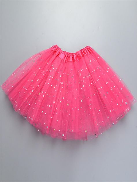 Pink  Collar  Tecido   Embellished Não elástico Tutu Skirt Kids, Kids Tutu, Girl Tutu Skirt, Skirt Tulle, Fluffy Skirt, Tulle Tutu Skirt, Kids Summer Fashion, Skirts For Kids, Tulle Tutu