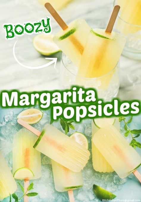 Fun Food Ideas For Kids, Boozy Pops, Margarita Popsicles, Boozy Ice Pops, Popsicle Cocktail, Alcoholic Popsicles, Blueberry Margarita, Food Ideas For Kids, Frozen Popsicles