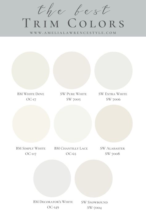 Sherwin Williams Light French Gray, Popular Neutral Paint Colors, Benjamin Moore Simply White, Light French Gray, White Ceiling Paint, Neutral Gray Paint, Warm Grey Paint Colors, Warm Gray Paint, Painting Trim White