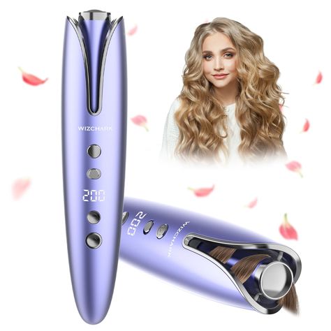 PRICES MAY VARY. Quick Easy Curls For Beginners -1'' Inch Ceramic Rotating Barrel Ideal For Shoulder-Length Hair Between 6-18'' Length.This Automatic Curling Iron Has A One-Touch Auto-Rotate Function That Gives You Fabulous Curls In Just 15 Minutes! Style Anywhere, Anytime - Wizchark Cordless Curling Iron Is Your Go-To For Effortless On-The-Go Glam. It's Cordless, Portable And Dual Voltage, The Perfect Travel Buddy For A Quick Touch-Up Whether You Are In The Car, In The Gym, On A Travel. Adjusta Quick Easy Curls, Easy Curls, Automatic Curling Iron, Curling Wand, Hair Curler, Wand Curls, Quick Hairstyles, Curling Iron, Hair Curlers