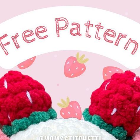 Alexandra | Hand painted safety eyes & crochet patterns on Instagram: "🍓Free Strawberry Pattern🍓  Y’all have been asking for my strawberty cow mod, and it’s finally here!   The strawberries can be used for cows, triceratops, or even on their own as a keychain. The possibilities are endless!  **If you would like a PDF version, it is available on my Etsy and Website, and it is also available for my Patreon subscribers in my ‘fan’ and ‘super fan’ tiers!** . . . . . . . #crochet #crochetlove  #crochetlover #amigurumi #amigurumiaddict #squishmallows #plushies #plushiesofinstagram #plushie #crochetplushies #crochetplushie #crochetpattern  #crochetstuffedanimals #freecrochetpattern #freecrochetpatterns #crochetpattern #crochetpatternfree #cutecrochet #freepattern #free #freeamigurumipatterns #n Strawberry Cow Crochet, Eyes Crochet, Cow Crochet, Strawberry Cow, Crochet Strawberry, Strawberry Pattern, Disney Nails, Crochet Lovers, Crochet Keychain