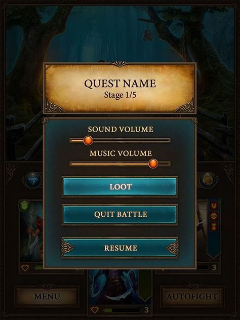 Adventurer Aesthetic, Game User Interface, Mobile Game Ui, Idle Game, Ui Buttons, Medieval Games, Android App Design, Card Ui, Game Gui
