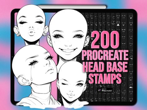 Procreate head stamps - 🎨 30+ unique head stamps with face emotions, base, and more. Perfect for creating characters, avatars, and illustrations. #procreate #headstamps #illustration . #Kawaii #Face_Procreate #Procreate_Face #Base_Head Face Procreate, Procreate Face, Face Emotions, Animation Career, Procreate Ipad Tutorials, Head Base, Face P, Free Procreate, Procreate Brushes Free