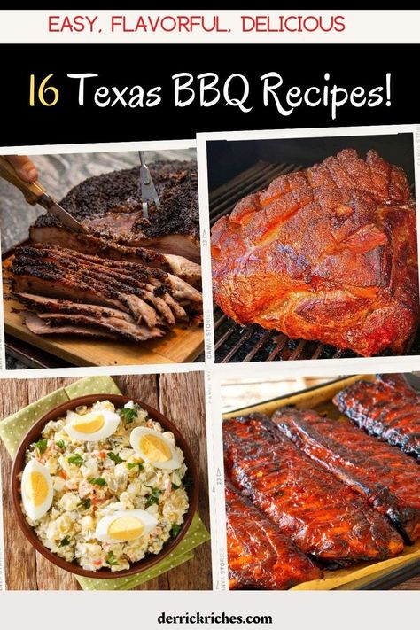 Texas Barbecue Recipes, Texan Bbq Party, Texas Bbq Chicken, Big Bbq Party Food, Texas Bbq Sides, American Bbq Food Ideas, Bbq Meat Ideas, Texas Food Recipes, Texas Bbq Party