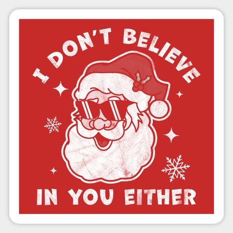 Hipster Santa, Xmas Design, Xmas Sticker, Bad Santa, Christmas Magnet, Funny Santa, Christmas Labels, Funny Xmas, Love Christmas