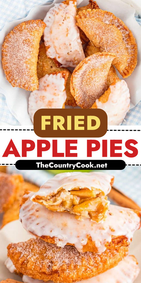 These delicious Fried Apple Pies are made with a thick and perfectly spiced homemade apple pie filling encased in a crispy, flaky, golden brown crust! Deep Fried Apple Pie, Fried Apple, Fried Apple Pies, Homemade Apple Pie Filling, Apple Hand Pies, Homemade Apple Pie, Pumpkin Dishes, Best Banana Pudding, Comfort Desserts