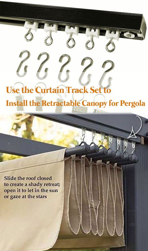 Diy Trampoline, Terrasse Med Tak, Retractable Pergola, Patio Pergola, Retractable Canopy, Patio Shade, Backyard Pergola, Small Deck, Curtain Track