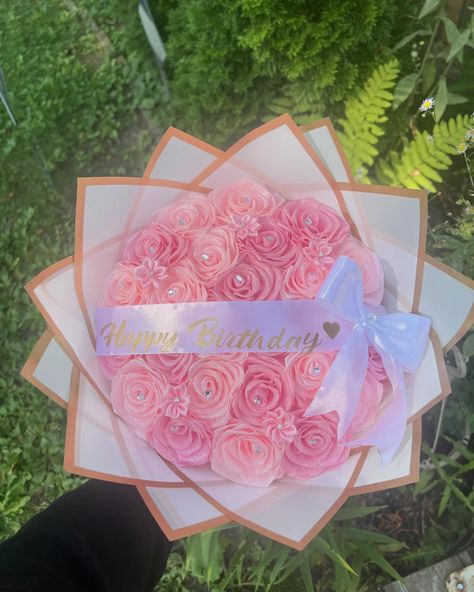 Happy birthday ♡ 24-count baby pink & coral pink 🎀 - - - #roses #reels #rosas #florist #rosaseternas #eternalroses #explore #bouquet #viral #fyp #ramobuchon #smallbusiness #explorepage 24 Rose Bouquet, Pink Ribbon Bouquet, Happy Birthday Roses, Ramo Ideas, Happy Birthday Bouquet, Ribbon Rose Bouquets, Birthday 24, Happy Birthday Rose, Eternal Roses