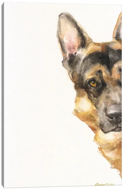 German Shepherd Art: Canvas Prints & Wall Art | iCanvas German Shepherd Canvas Painting, German Shepherd Watercolor Paintings, Watercolor German Shepherd, German Shepherd Drawing, German Shepherd Painting, Dog Watercolour, Dog Watercolor Painting, Shepherd Art, German Shepherd Art