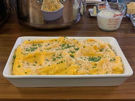 Food Network's Jeff Mauro shares 3 easy mashed potato recipes | GMA Potato Recipes For Thanksgiving, Sides Veggies, Gma Recipes, Mashed Potatoes Recipe Easy, Make Ahead Mashed Potatoes, Gluten Free Thanksgiving Recipes, Jeff Mauro, The Kitchen Food Network, Mashed Potato Casserole