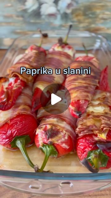 Paprika u slanini 👩🏼‍🍳 | Instagram Pizza Snacks, Pizza, Snacks