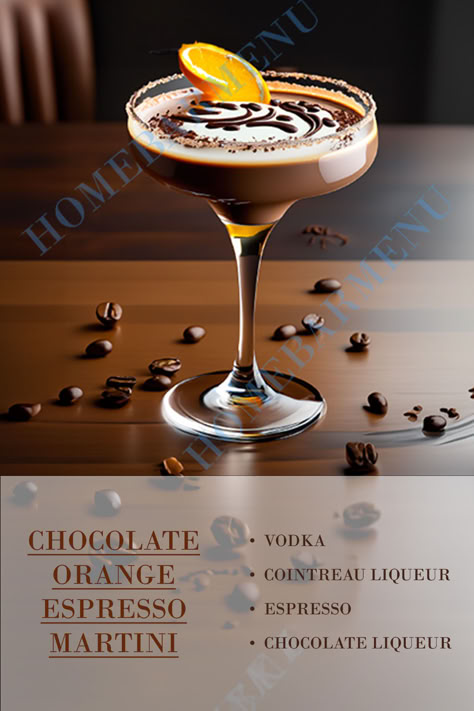 Chocolate Orange Espresso Martini, Gourmet Cocktails, Bar Knowledge, Expresso Martinis, Orange Espresso, Vodka Orange, Cocktail Recipes At Home, Espresso Martini Cocktail, Mobile Cocktail Bar