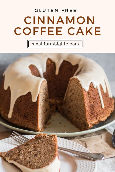 This easy gluten free cinnamon coffee cake is the best bundt cake! This recipe uses sour cream and is super moist. I think the best coffee cakes are from scratch with icing. This cake is perfect for brunch or dessert. Dairy Free Coffee Cake Recipe, Gf Coffee Cake, Easy Gluten Free Coffee Cake, Gluten Free Sour Cream Coffee Cake, Bundt Cake Gluten Free, Gluten Free Vegan Coffee Cake, Best Bundt Cake, Gluten Free Bundt Cake, Recipes Using Sour Cream