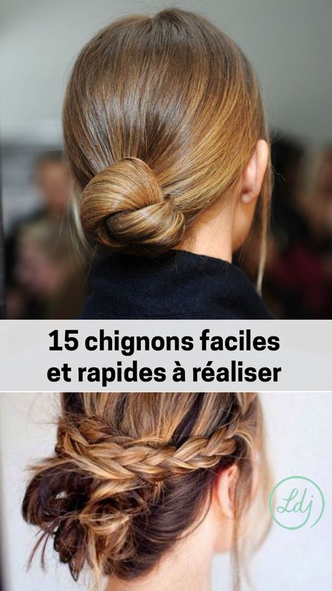 Chignon Simple, Easy Bun, Easy Bun Hairstyles, Nail Tattoo, Bun Hairstyles, Wedding Hairstyles, Hair Makeup, Short Hair Styles, Hair Cuts