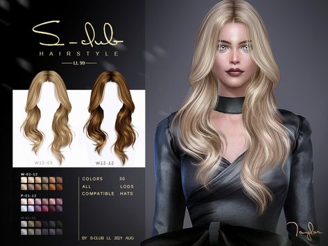 The Sims Resource - Centre parting curly hairstyle by S-Club Pelo Sims, How To Curl Short Hair, Club Hairstyles, Sims 4 Characters, Sims Four, Sims4 Clothes, Sims Hair, Sims 4 Mods Clothes, Curly Hair With Bangs