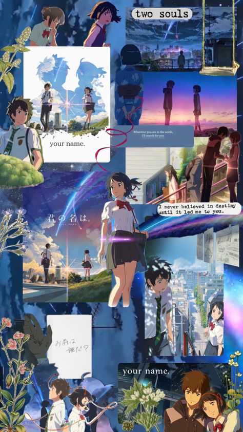 #yournMe #yournameanime #kiminonawa #animeedit #animevibes #animewallpaper #animecore #animeshuffles #animeaesthetic #anime Kimi no na wa 🩵 your name Kimi No Na Wa Wallpaper, Your Name Wallpaper, Studio Ghibli Poster, Your Name Anime, Rainy Day Aesthetic, Kimi No Na Wa, Name Wallpaper, Picture Collage, Anime Scenery Wallpaper