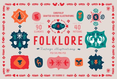 Folklore Graphic Design, Norwegian Illustration, Nordic Graphic Design, Sweden Illustration, Scandinavian Graphic Design, Embroidery Folk Art, Nordic Illustration, Folklore Design, Scandinavian Illustration