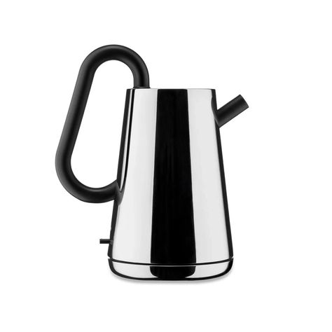 Toru is the new electric kettle designed by nendo. Toru showcases an ironic yet intellectual approach to composition, that softens the metallic material, without altering its refined aura. The handle, which has been creatively transformed into a spout, embodies the essence of Toru - ‘through’ in Japanese - running playfully through the steel volume of the body. DESIGNER: NendoDIMENSIONS: 25,5CM (L) x 16,5CM (W) x 30CM (H) - capacity: 1.7LMATERIALS: 18/10 Stainless Steel. Handle, Lid and Spout in thermoplastic resin. Alessi Kettle, Kettle Design, Bucket Cooler, Condiment Holder, Water Kettle, Diffuser Jewelry, Japan Design, Fragrance Diffuser, Stainless Steel Appliances