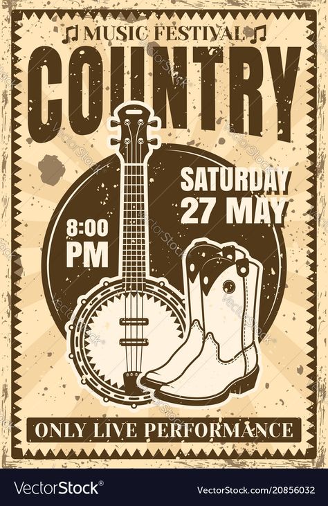 Country Poster, Country Music Concerts, Country Music Festival, Music Festival Poster, Music Illustration, Pochette Album, Retro Images, Music Ideas, Country Music Artists