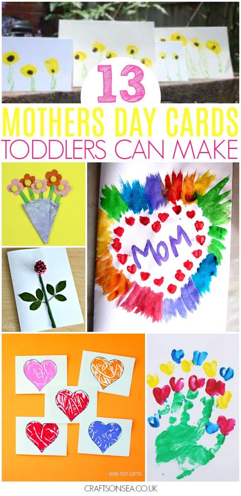 13 gorgeous and loving Mother's Day cards that toddlers can make this spring! From hearts to flowers there is a pretty card for every mom! #MothersDaycrafts #DIYcardsformom Diy Cards For Mom, Mothers Day Crafts For Toddlers, Mother's Day Crafts For Toddlers, Easy Mothers Day Crafts For Toddlers, Toddlers Crafts, Easy Mother's Day Crafts, Diy Mother's Day Crafts, Crafts For Toddlers, Mother's Day Activities