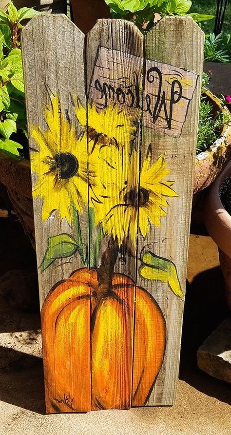 Outside Fall Decorations Front Yards, Outside Fall Decorations, Fall Yard Decor, Fall Artwork, Fall Wood Signs, Fall Floral Arrangements, Fall Front Porch Decor, Sand Crafts, Front Porch Decor