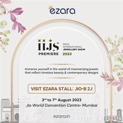 Indulge your senses in the finest collection of exquisite jewelry that combines timeless elegance with contemporary designs. From dazzling necklaces to enchanting earrings, Ezara invites you to experience the epitome of craftsmanship. ✨ Discover the allure of Ezara's creations at IIJS and let your style shine bright. . #Ezara #IIJS #EzaraStall #JewelryExhibition #ExquisiteCraftsmanship #TimelessElegance #JewelryLovers #VisitUs #EzaraJewels #diamonds #Jewellery #diamondjewellery Jewellery Invitation Design, Jewellery Exhibition Poster, Jewelry Exhibition Invitation, Iijs Exhibition Invite, Iijs Exhibition, Jewellery Exhibition Invitation, Exhibition Invitation Design, Pamplet Design, Jewellery Ads