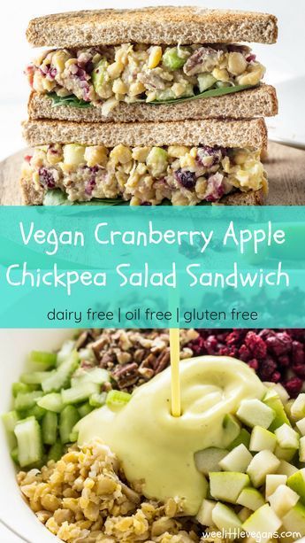 Plant Based Chickpea Salad, Simple Vegan Sandwiches, Chickpea Salad Recipes Sandwich, Vegan Croissant Sandwich, Vegan Club Sandwich, Chickpea Sandwich Recipes, Clean Vegan Recipes, Simple Vegan Lunch, Vegan Lunch Ideas