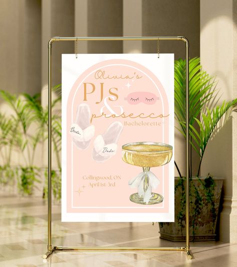 Pjs And Prosecco, Prosecco Bachelorette, Foam Board Welcome Sign, Board Welcome Sign, Foam Board Sign, Hens Party Themes, Bachelorette Party Games, Pajamas Comfy, Hen Do