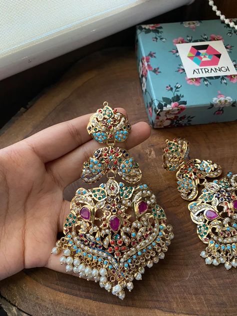 Indian Wedding Jewelry Sets, Indian Jewelry Earrings, Bridal Jewelry Vintage, Bridal Jewellery Design, Fancy Jewellery Designs, Antique Bridal Jewelry, Indian Jewellery Design Earrings, Mexican Jewelry, Indian Jewelry Sets