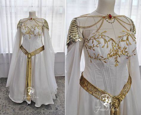 Dragon Dress Fantasy Gowns, White Medieval Dress, Dragon Gown, White Dragons, Elf Aesthetic, Faerie Aesthetic, Firefly Path, Earth Aesthetic, Medieval Dresses